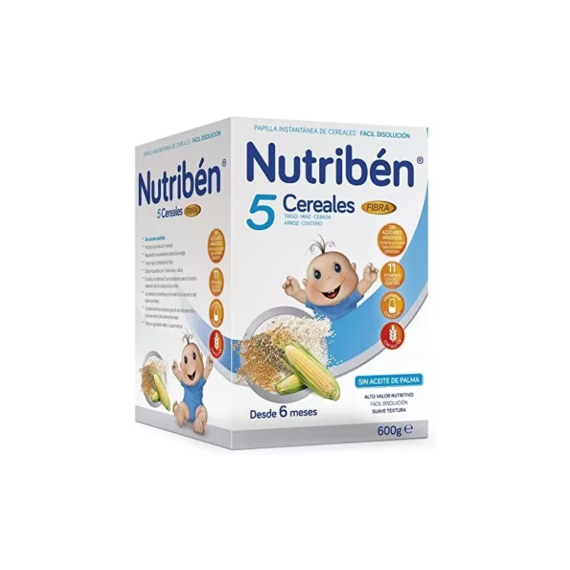 Nutriben Papilla 5 Cereales Fibra 1 Envase 600 G