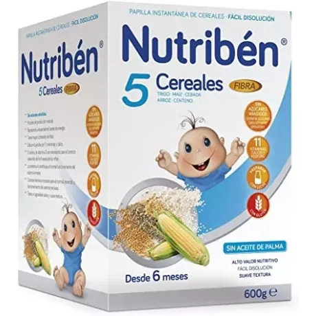 Nutriben Papilla 5 Cereales Fibra 1 Envase 600 G