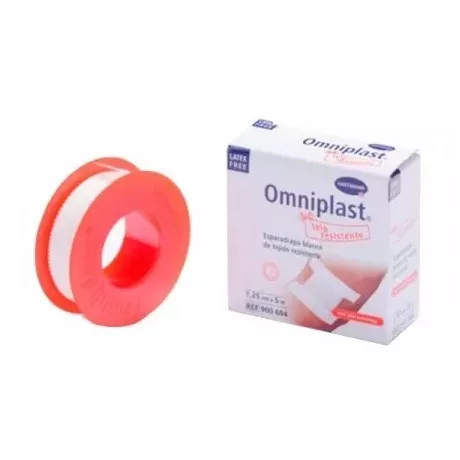 Esparadrapo Hipoalergico Omniplast Tejido Resistente 1 Unidad 5 M X 1,25 Cm Color Blanco