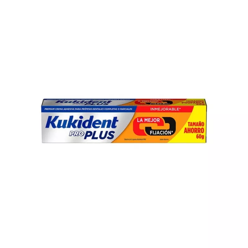 Kukident Pro Doble Accion Crema Adh Protesis Dental Neutro 60 G