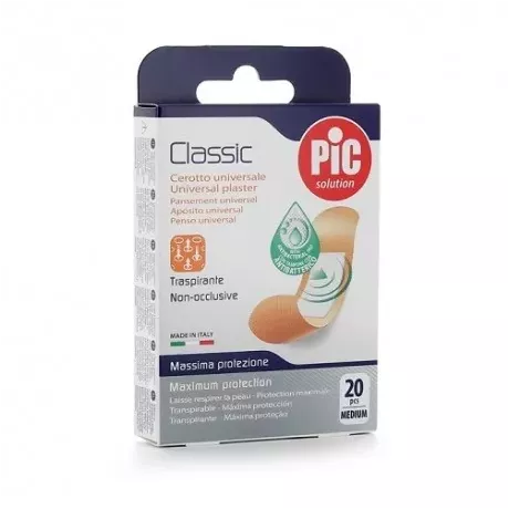 Pic Classic Con Bactericida Aposito Adhesivo Surtido 20 U