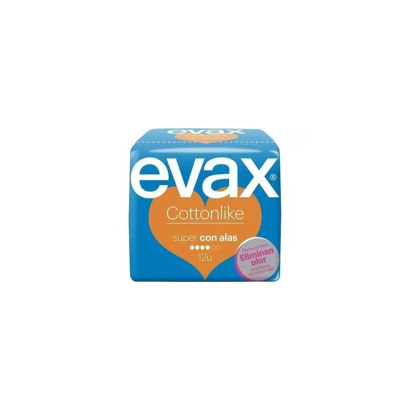 Compresas Higienicas Femeninas Evax Cottonlike Super Con Alas 12 Compresas