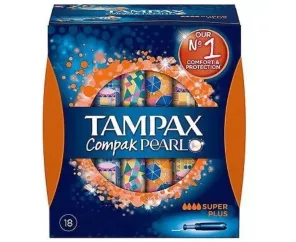 Tampax Compak Pearl Tampon 100%Algodon Super Plus 16 U
