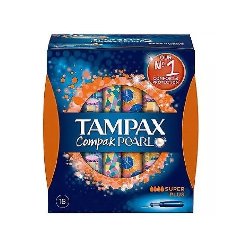 Tampax Compak Pearl Tampon 100%Algodon Super Plus 16 U