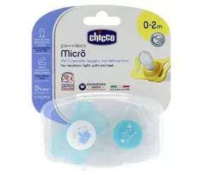 Chupete Silicona Chicco Physio Micro 0-2 M Azul 2 Chupetes