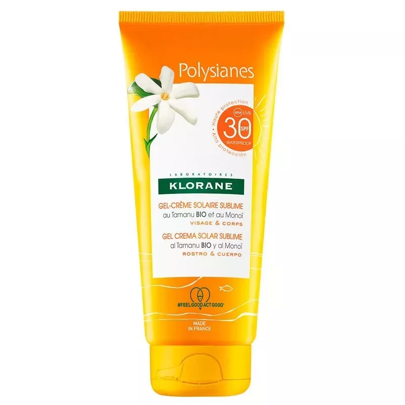 Klorane Polysianes Gel Crema Solar Sublime Spf 30 Rostro Y Cuerpo 1 Envase 200 Ml