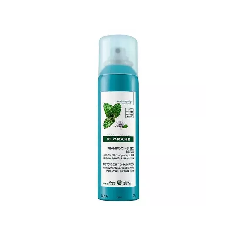 KLORANE CHAMPU SECO DETOX A LA MENTA ACUATICA  1 ENVASE 150 ML