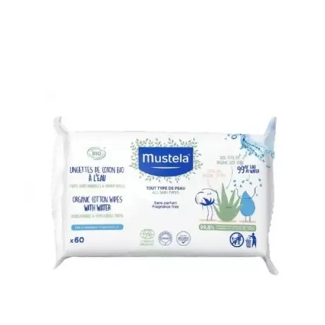 Mustela Toallitas Al Agua De Algodon 60 Toallitas