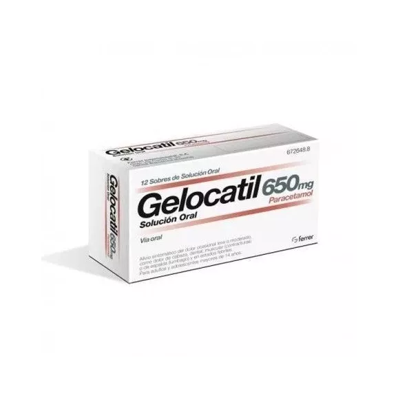 Gelocatil 650 Mg 12 Sobres Solucion Oral Gelocatil 650 Mg 12 Sobres Solucion Oral