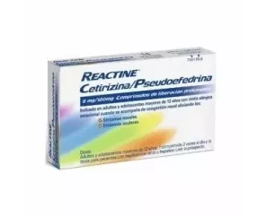 Reactine Cetirizina/Pseudoefedrina 5/120 Mg 14 Comprimidos Liberacion Prolongada