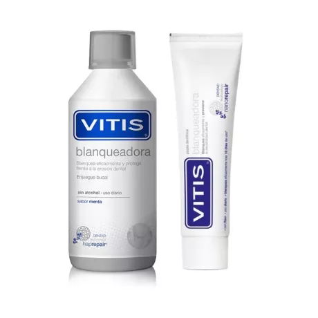 Pack Vitis Blanqueadora Pasta Dentifrica + Colut 1 Envase 100 Ml + 1 Envase 500 Ml