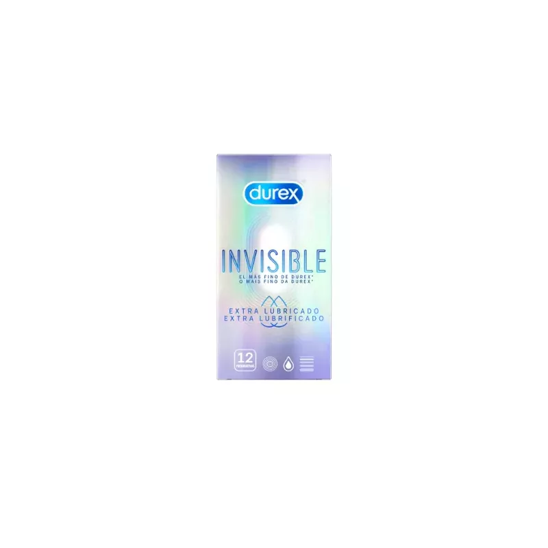 DUREX INVISIBLE EXTRA FINO EXTRA LUBRICADO PRESERVATIVOS 12 UNIDADES