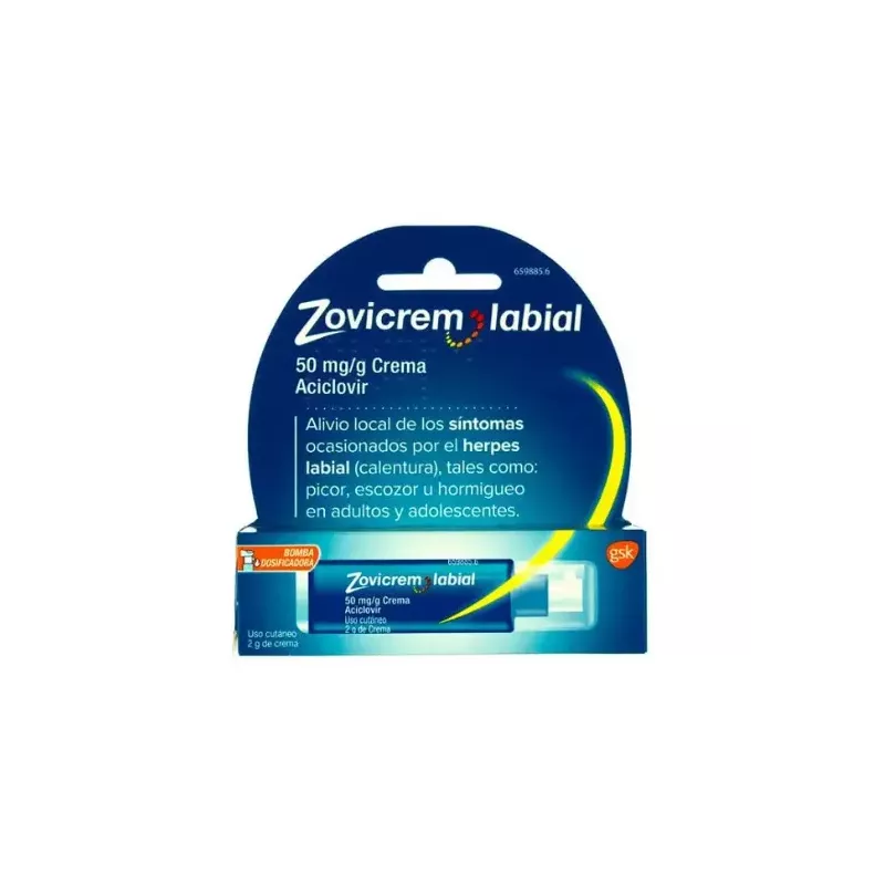 Zovicrem Labial 50 Mg/G Crema 1 Tubo 2 G (Con Bomba Dosificadora