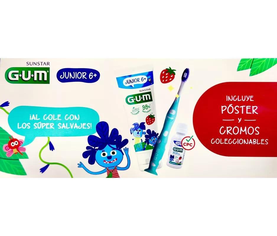 Pack Junior 6+ Pasta + Cepillo + Minicolutorio Gum
