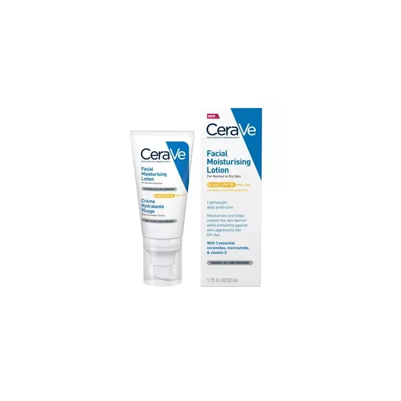 Cerave Locion Hidratante De Rostro SPF 50 1 Tubo 52 Ml