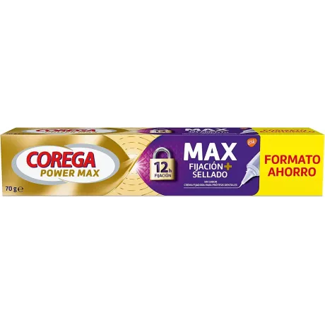 Corega Max Fijacion + Sellado Adhesivo Protesis Dental 70 G Sin Sabor