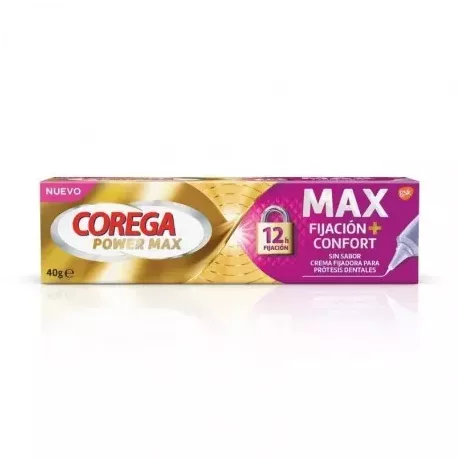 Corega Max Fijación + Confort 1 Tubo 40 G Sin Sabor