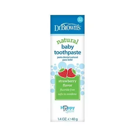 Pasta Dental Infantil Natural Bebe Dr Brown 1 Envase 40 G Fresa