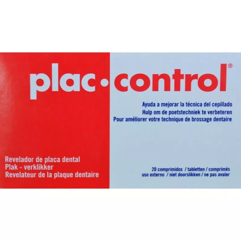 Plac Control Comprimidos Revelador Placa Dental 20 Comprimidos