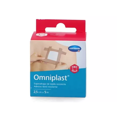 Esparadrapo Hipoalergico Omniplast Tejido Resistente 1 Unidad 5 M X 2,5 Cm