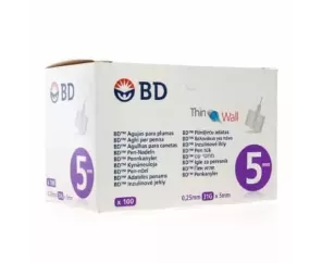 Aguja Para Plumas Esteril Bd 100 Unidades 31 G (5 Mm X 0,25 Mm)