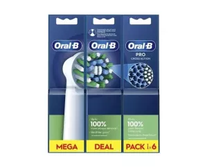 Cepillo Dental Electrico Recambio Oral-B Pro Cross Action 3 Xxl 6 Cabezales De Recambio
