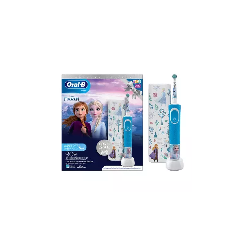 Cepillo Dental Electrico Recargable Infantil Oral-B Kids Frozen Ii Con Estuche De Viaje