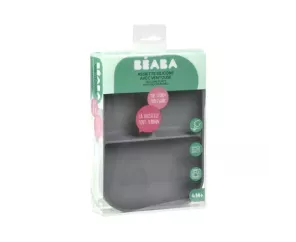 Plato Silicona Dividido Ventosa Gris Suavinex