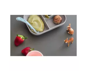 Plato Silicona Dividido Ventosa Gris Suavinex