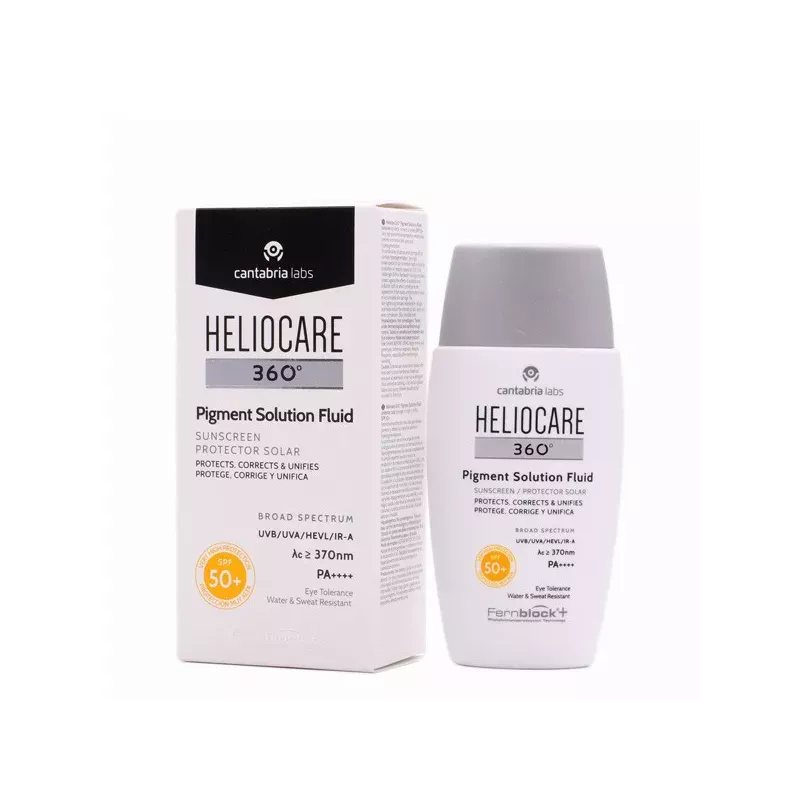 HELIOCARE 360º PIGMENT SOLUTION FLUID PROTECTOR SOLAR PROTEGE CORRIGE Y UNIFICA SPF50+  1 ENVASE