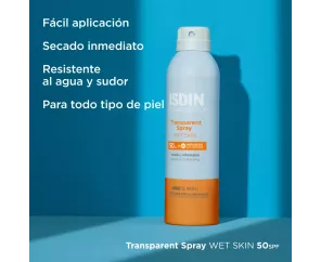 ISDIN FOTOPROTECTOR TRANSPARENT SPRAY WET SKIN SPF 50  1 ENVASE 100 ML