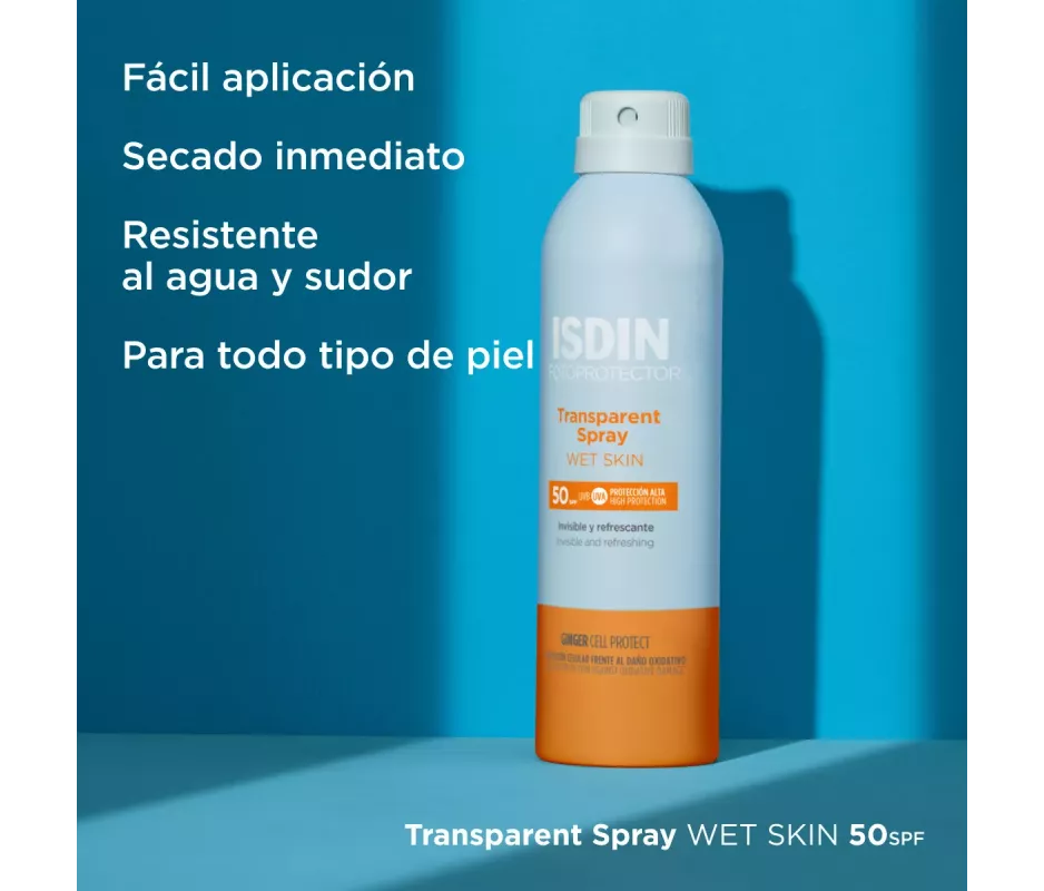ISDIN FOTOPROTECTOR TRANSPARENT SPRAY WET SKIN SPF 50  1 ENVASE 100 ML