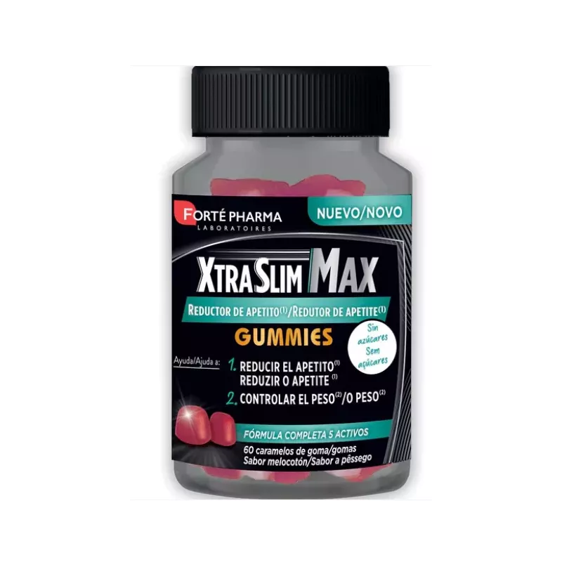 XTRASLIM MAX REDUCTOR APETITO GUMMIES  60 CARAMELOS DE GOMA SABOR MELOCOTON