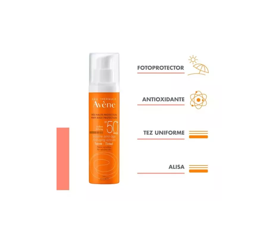 Avene Solar Antiedad Spf 50+ Color 1 Envase 50 Ml