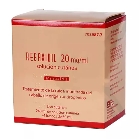 REGAXIDIL 20 MG/ML SOLUCION CUTANEA 4 FRASCOS 60 ML