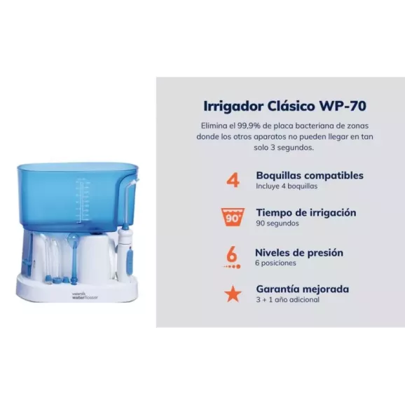 IRRIGADOR BUCAL ELECTRICO WATERPIK WP-70 FAMILIAR ENCHUFE A LA CORRIENT