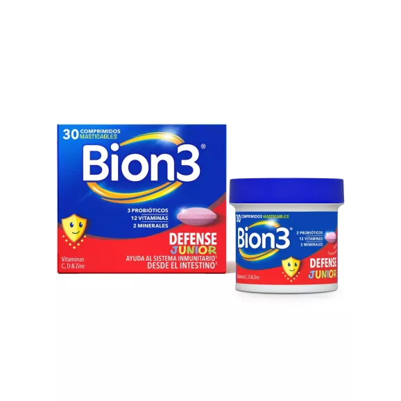 BION 3 DEFENSE JUNIOR 30 COMPRIMIDOS MASTICABLES SABOR FRAMBUESA BION 3 DEFENSE JUNIOR 30 COMPRIMIDOS MASTICABLES SABOR FRAMBUESA