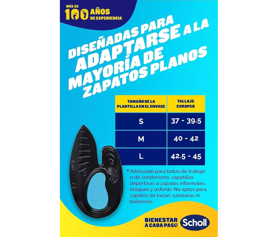 Plantillas Tobillo Y Talon Scholl In-Balance Talla L 1 Par