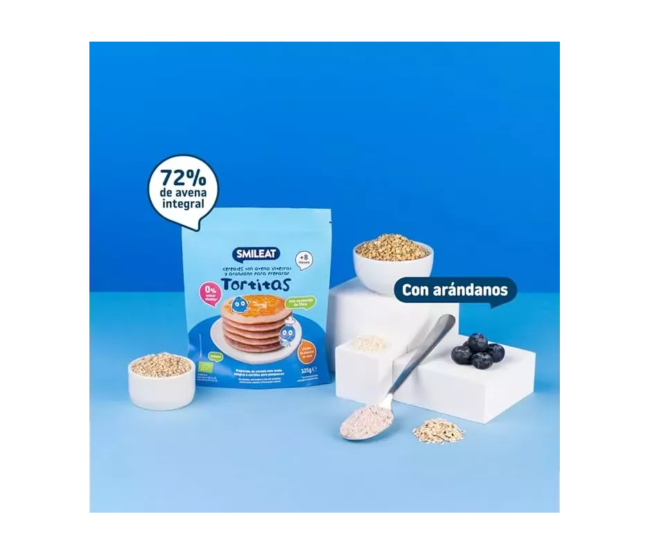 TORTITAS CEREALES AVENA Y ARANDANOS 125G SMILEAT