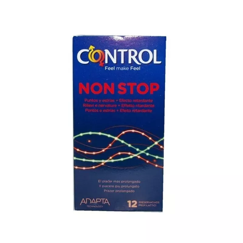 CONTROL NON STOP DOTS AND LINES PRESERVATIVOS 12 UNIDADES