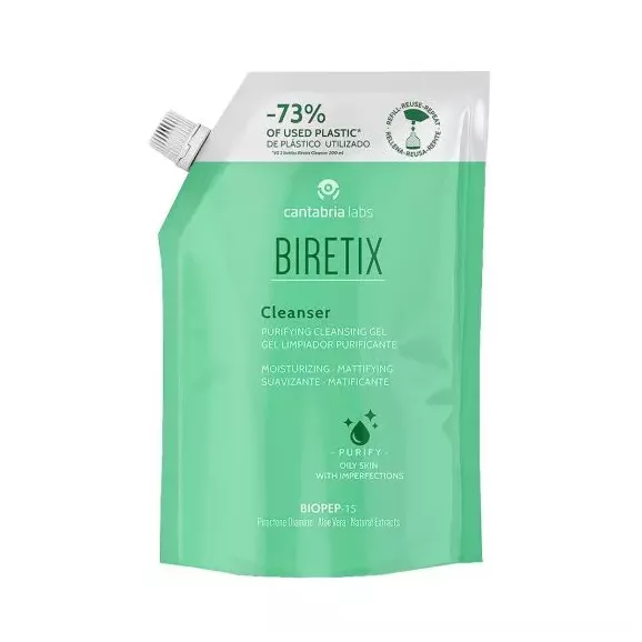 BIRETIX CLEANSER GEL LIMPIADOR PURIFICANTE  1 ENVASE 400 ML REFILL