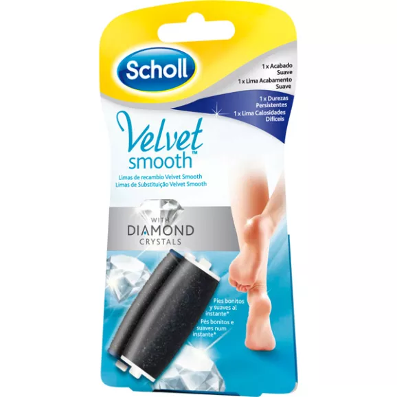 SCHOLL VELVET SMOOTH LIMA ELECTRONICA DIAMOND CRYSTALS RECAMBIO DUREZAS PERSISTENTES 2 U RECAMBI