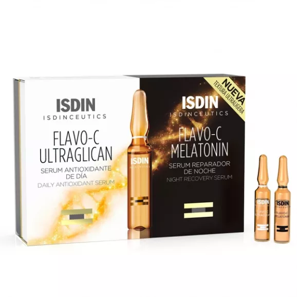 ISDINCEUTICS FLAVO-C ULTRAGLICAN + ISDINCEUTICS FLAVO-C MELATONIN 10 UNIDADES 2 ML + 10 UNIDADES