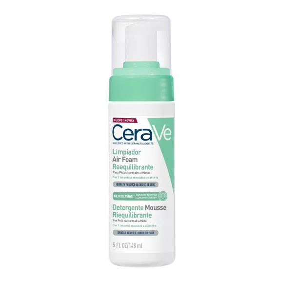 CERAVE AIR FOAM CLEANSER LIMPIADOR FACIAL EQUILIBRANTE PARA PIEL NORMAL A MIXTA 148 ML