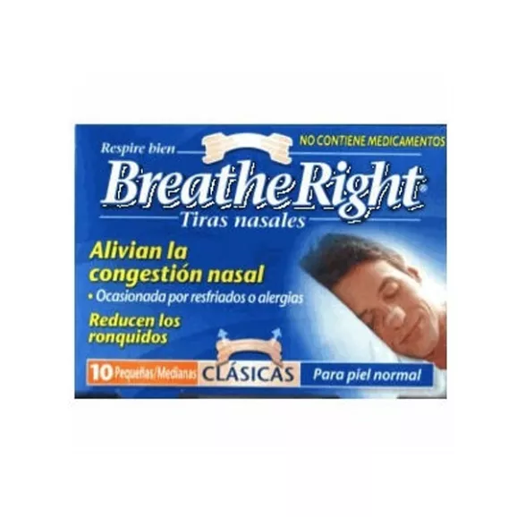 BREATHE RIGHT CLASICAS TIRA ADH NASAL 10 UNIDADES TALLA PEQUEÑA-MEDIANA