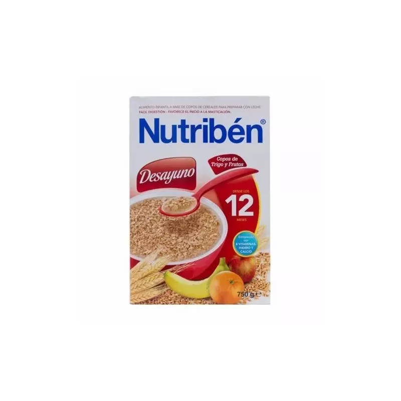 NUTRIBEN DESAYUNO COPOS DE TRIGO CON FRUTAS  1 ENVASE 750 G