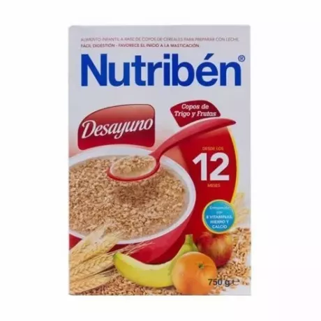 NUTRIBEN DESAYUNO COPOS DE TRIGO CON FRUTAS  1 ENVASE 750 G